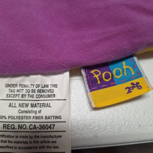 Winnie Pooh Bear Toddler Sleeping Bag Pillow Zipper Vintage Camping Purple Girl - Picture 3 of 6